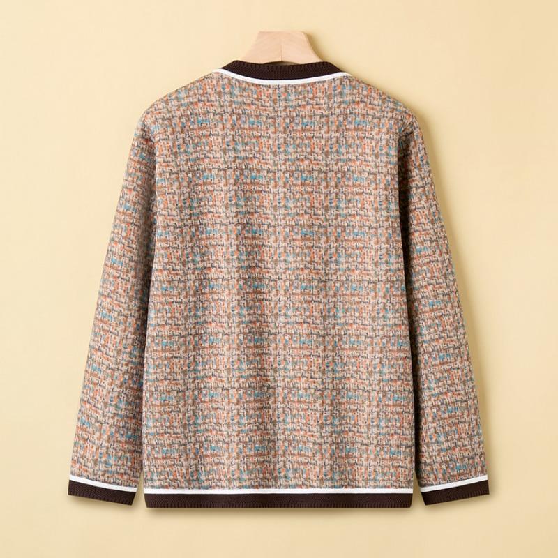 Одежда для женщин среднего возраста бабушка универсальный топ мать короткое пальто весна и осень новый повседневный большой размер