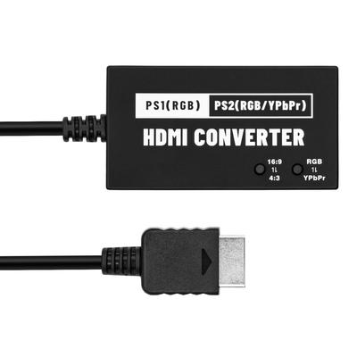 Mcbazel Новый конвертер RGB/YPbPr в HDMI для PS1/PS2, 720p 4:от 3 до 16:9-кратное преобразование, HDMI-конвертер, совместимый с PS1/PS2 - Черный