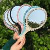Vintage Carved Handheld Vanity Makeup Mirror Makeup Vanity Hand Mirror Handle Cosmetic Compact Mirror
