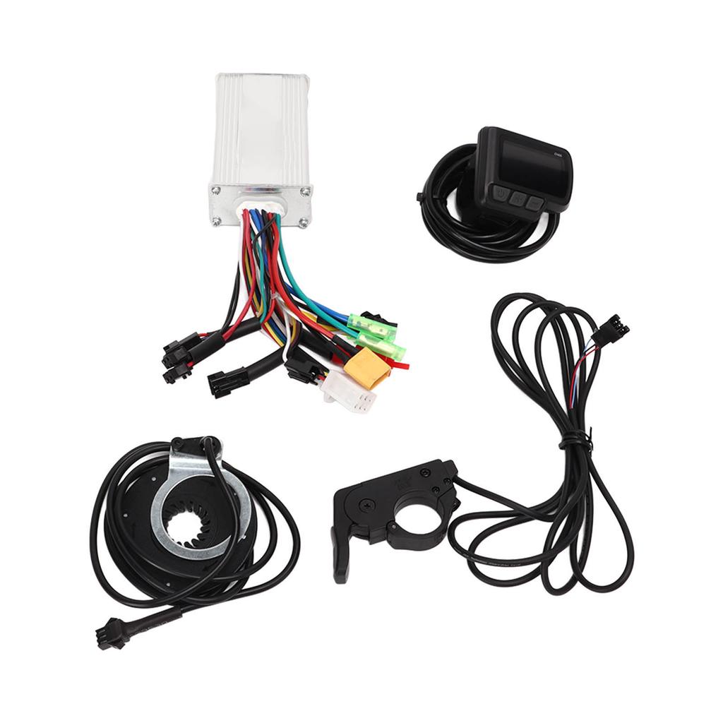 Комплект контроллера электродвигателя велосипеда, 3 режима, синусоидальная волна, 6-ламповый контроллер PAS, дроссельная заслонка большого пальца, ЖК-дисплей