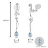 Blue Topaz Earrings for Wedding 925 Sterling Metal Painless November Her White Everyday Use FH.bird Women, Dangle, Earrings, Silver, Hypoallergenic,