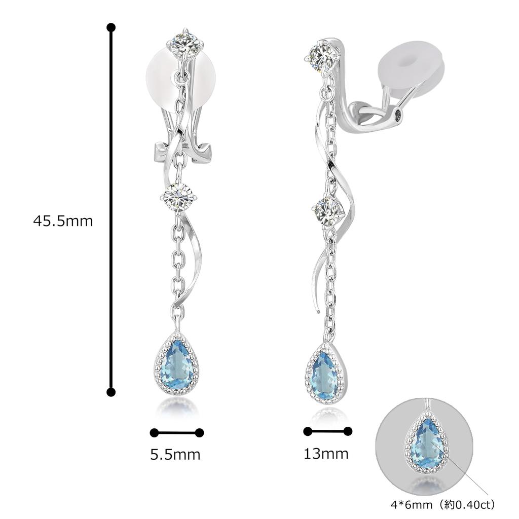 Blue Topaz Earrings for Wedding 925 Sterling Metal Painless November Her White Everyday Use FH.bird Women, Dangle, Earrings, Silver, Hypoallergenic,