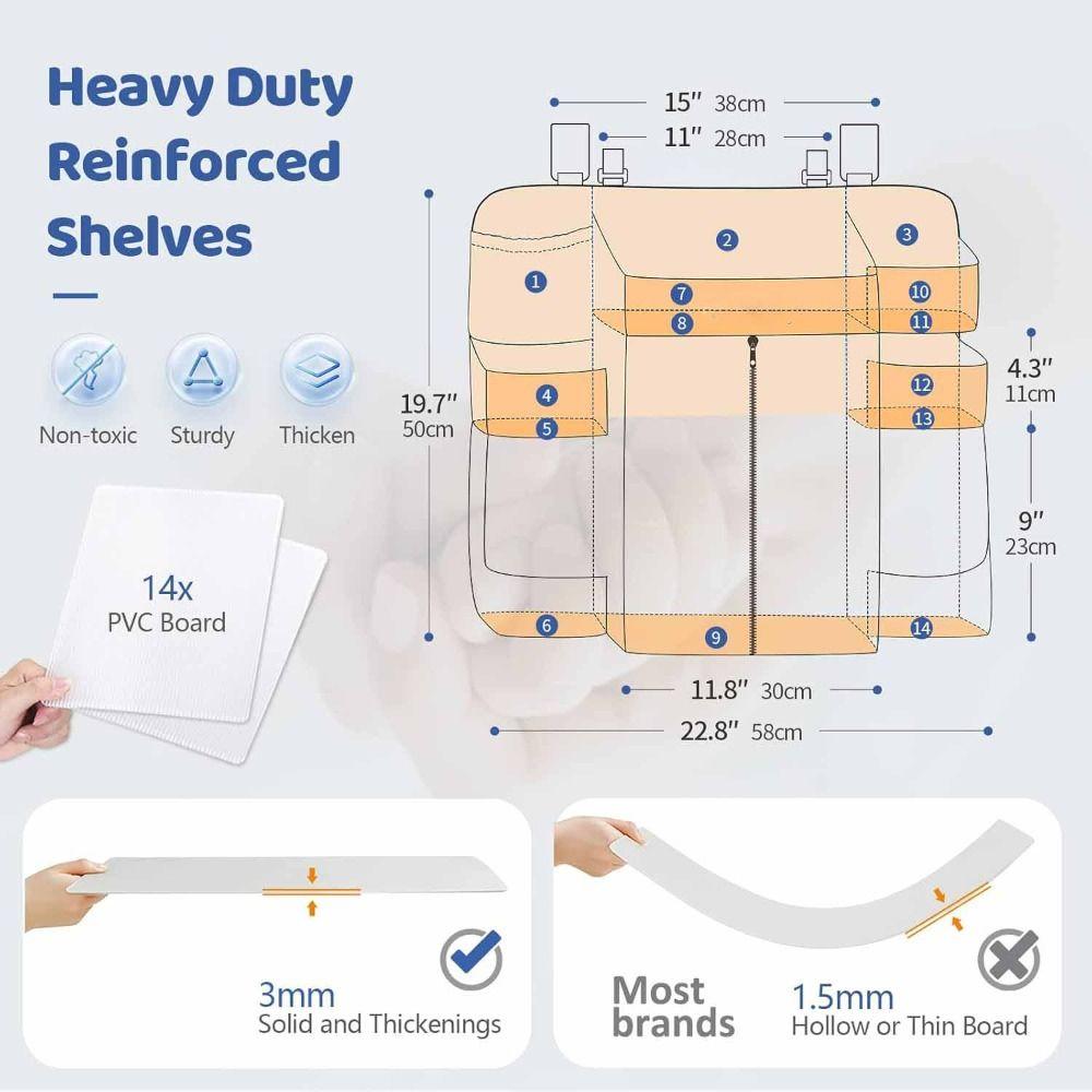 Подвесной контейнер для подгузников с несколькими карманами, полиэстер, органайзер для пеленального столика, прикроватная полка для хранения, кроватка