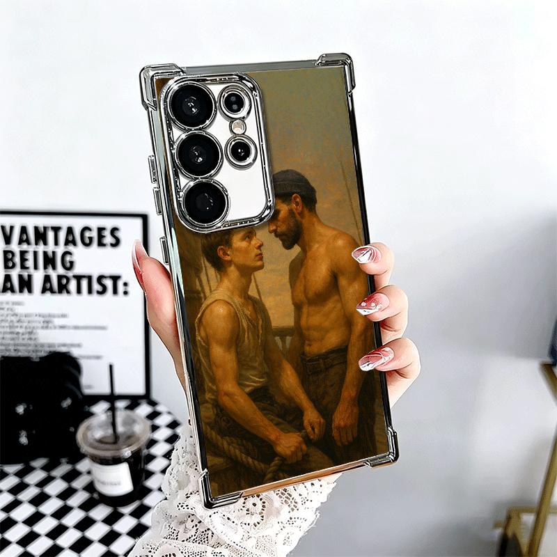 Muscle Man Gay Fitness Soft Phone Case For Samsung Galaxy S26 Ultra S25 Edge S24 FE S23 Plus S22 S21 + S20 Plating Anti-Fall Fun