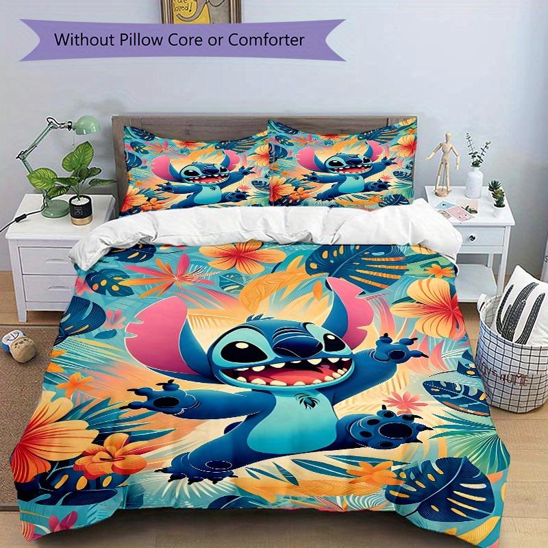 3pcs Stitch Printed Bedding Set,(Includes 1 Duvet Cover And 2 Pillowcases, Quilt Not Included) yy250814065