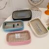 Student Large Capacity Plaid Printed Desktop Storage Bags Stationery Bag Pen Bag Pencil Pouch