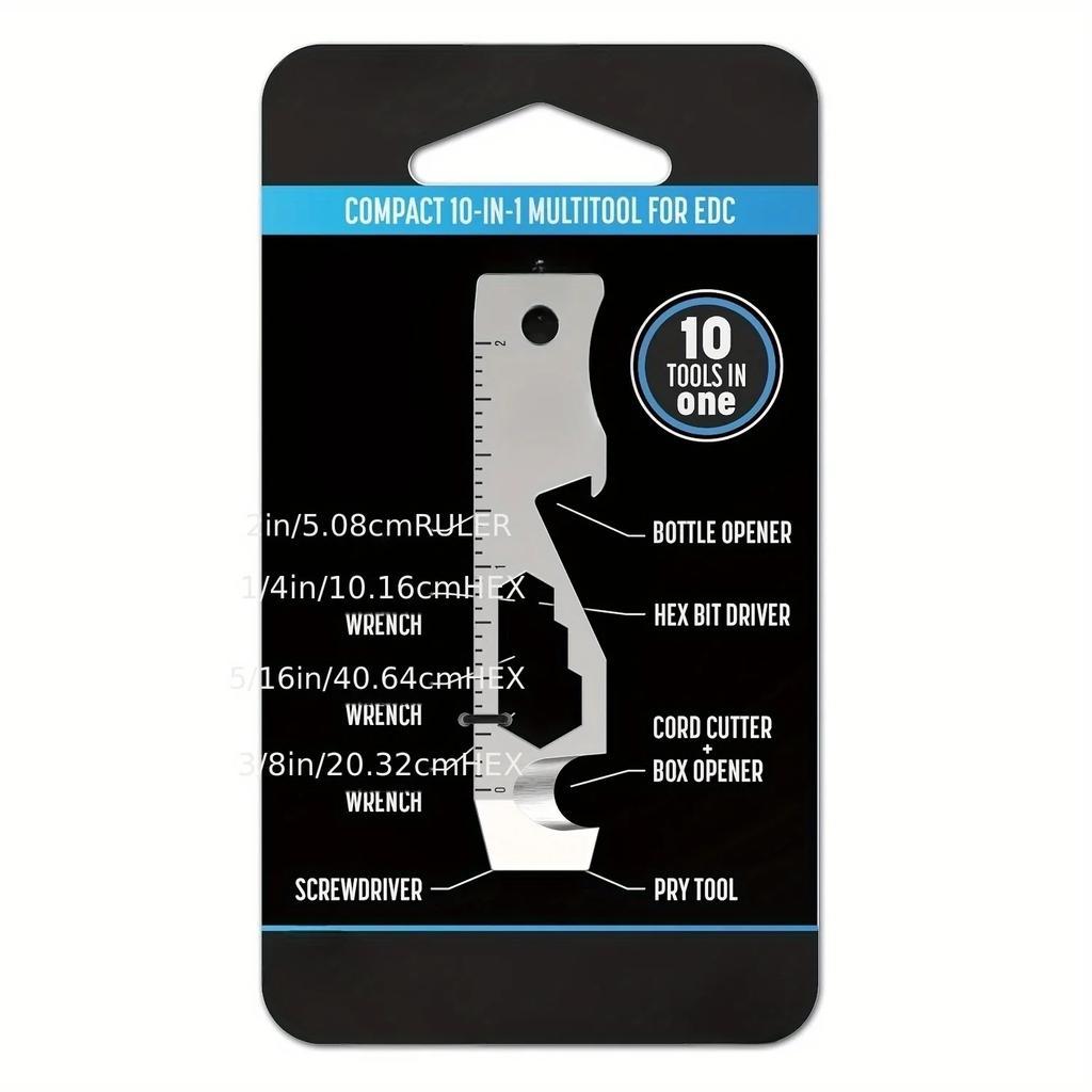 Многофункциональный брелок 10 в 1 EDC, многофункциональный инструмент, монтировка, открывалка для бутылок, отвертка, открывалка для коробок, резак для веревки и многое другое, ключевой инструмент EDC, разрешенный TSA