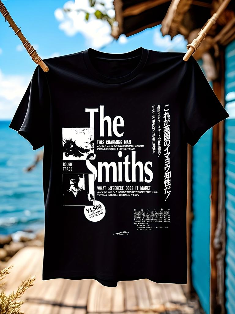 The Smiths Inspired Vintage Band Graphic Tshirt Black Tee...