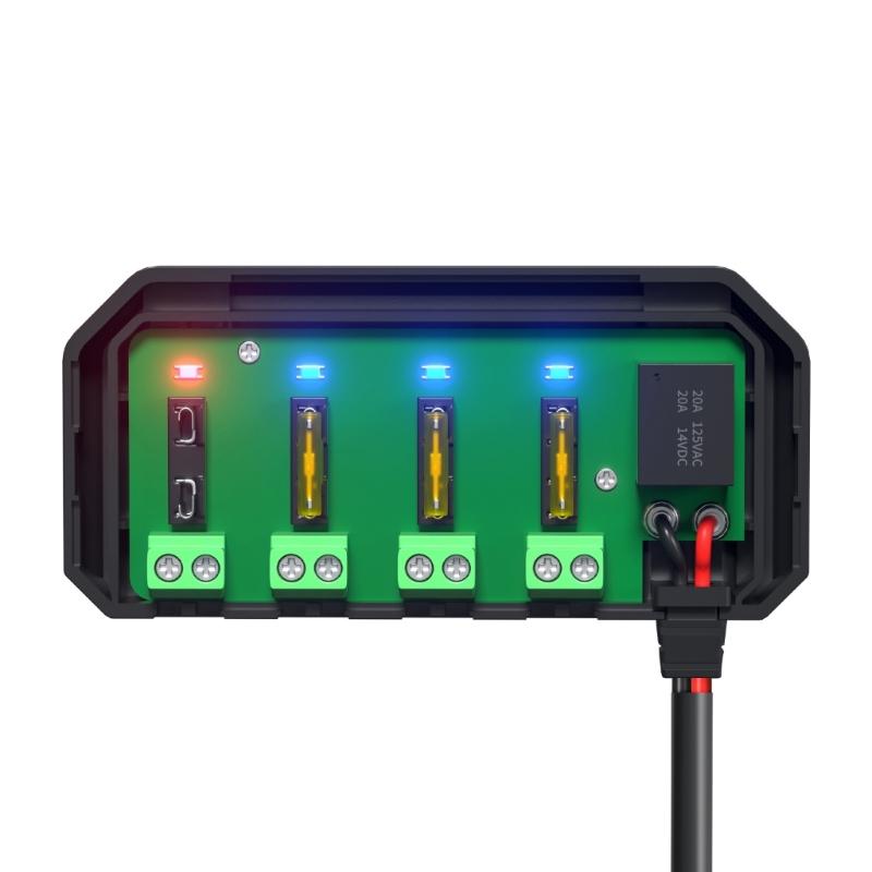 12V 4 Way e Block with LED Indicator 4 Circuit 20A Box Holder Block Panel for Auto Car Boat Truck