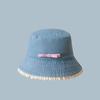 Bow Tie Lace Fisherman Hat Big Brimmed Bow Sunscreen Hat Fashion Denim Bucket Hat  Women