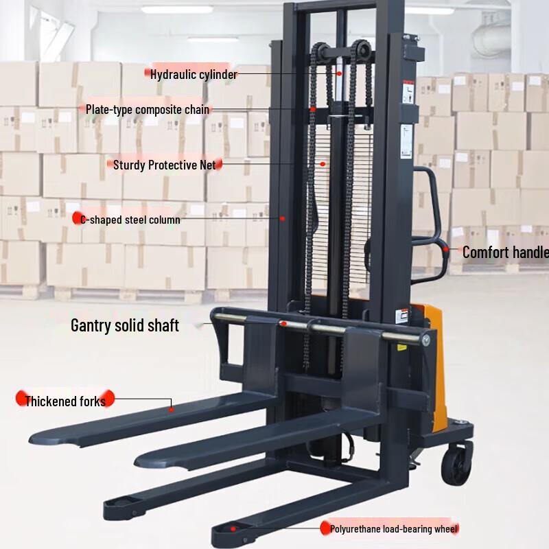 Erbeli Semi-Electric Pallet Stacker CN plug (adapter included)