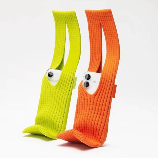 Knitted Mobile Phone Bag Stretchy Phone Pocket Universal Phone Sleeve Crossbody Pouch for Men Women Travel Gym Shopping