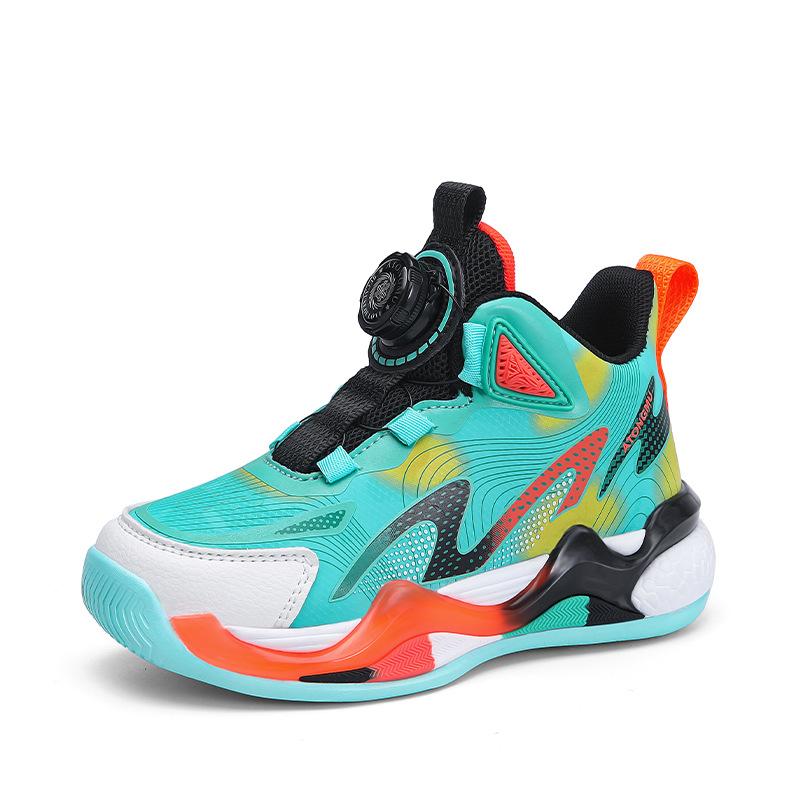 Кеды на пуговицах для мальчиков и девочек, детские баскетбольные кроссовки, осенние кожаные кроссовки, звук трения о корт, отскок