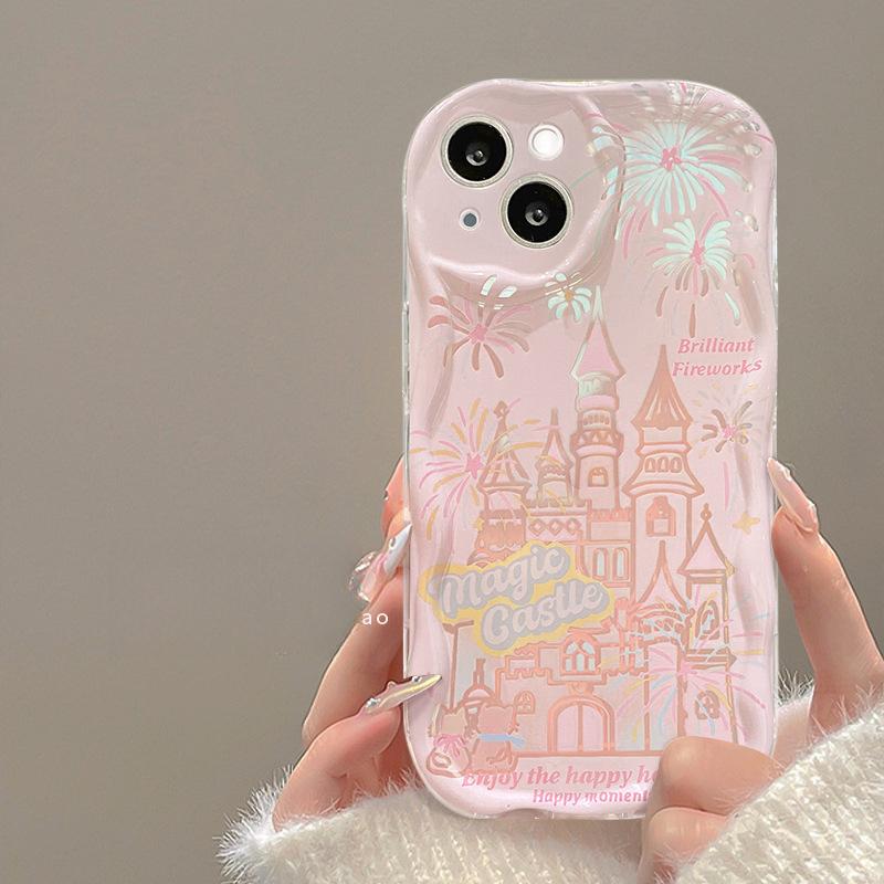Подходит для Apple 15plus Чехол для мобильного телефона iPhone 14/13promax Fireworks Castle 11/12 Silicone Anti-Fall Xr
