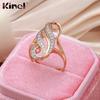 Kinel Rose Gold Two Color Zircon Big Size Rings