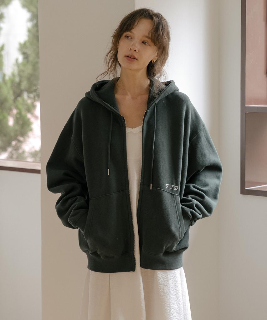 TILL I DIE Brushed Terry Oversized Hoodie [Tifa06Lt02]_Deep Green