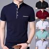 5XL Plus Size Men Summer Casual Top Slim Printing Cotton Short Sleeves Polo Shirt