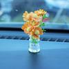 Mini Flower Vase Car Dashboard Decor Cute Center Console Accessory with Adhesive Realistic Micro-Landscape