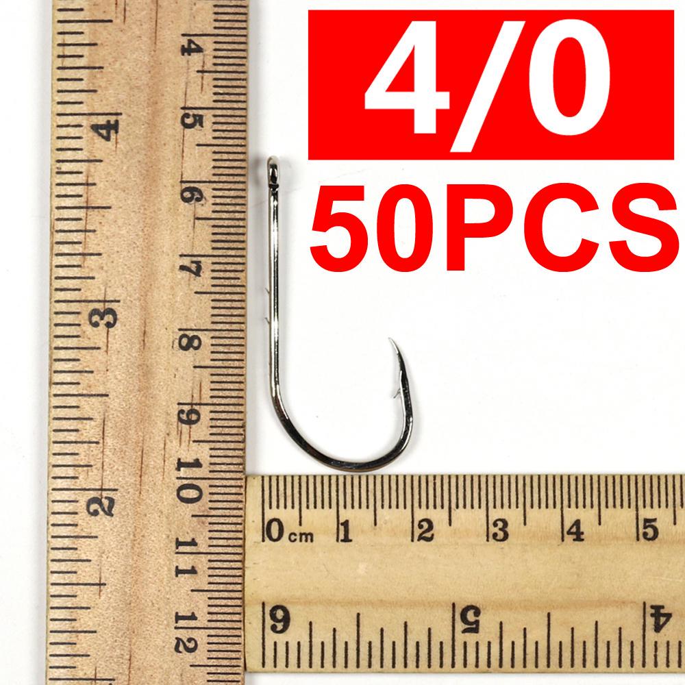 Набор из 50 острых рыболовных крючков Baitholder для червя или приманки. Размер 10 12 14 1/0 2/0