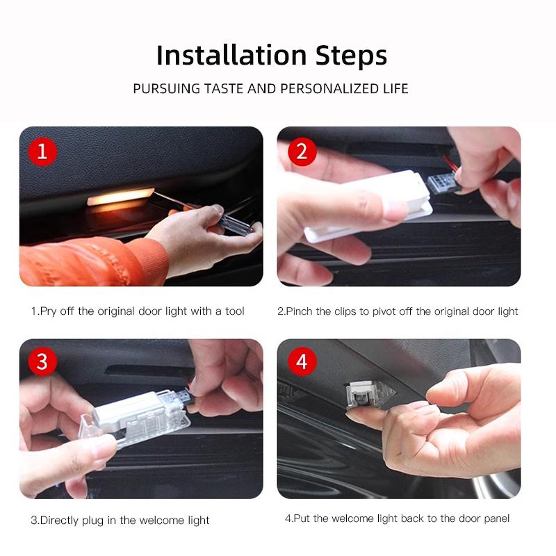 2pcs Volvo HD  Car Door Welcome Light Led Projector Lamp For Xc60 Xc90 V40 V60 S60 V50 V90 S80 C40 XC40 V70 XC70 C30 C70 Rdesign