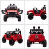 Kids Electric Ride On Car 12V Off Road Toy with Parental Remote Control 2 Motors Horn Lights Suspension Wheels for 3-6 Years Old Red