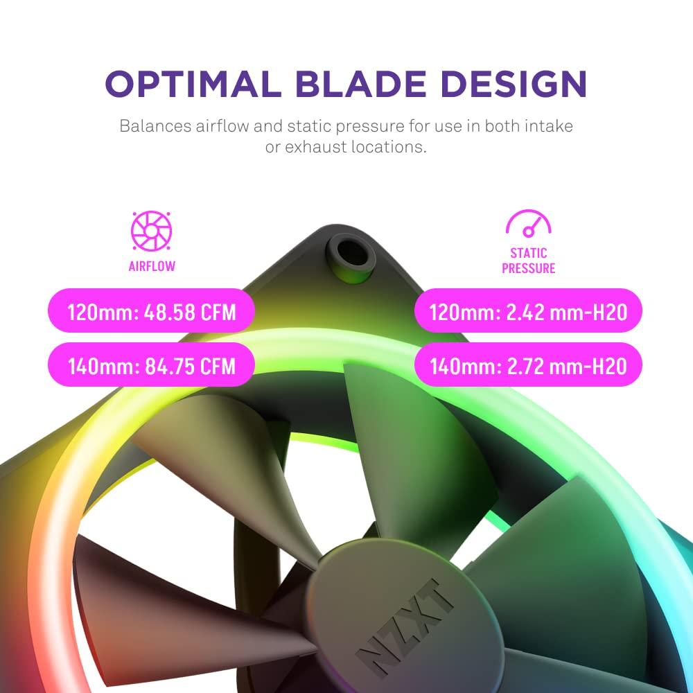 NZXT F120 RGB DUO ТРОЙНОЙ УПАКОВКА И RGB-КОНТРОЛЛЕР [Черный] Вентиляторы для корпуса ПК (3 единицы) RF-D12TF-B1 FN1830