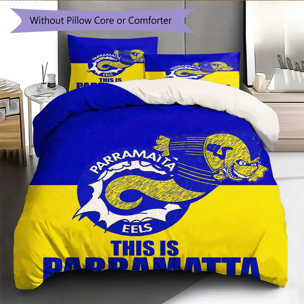 Parramatta Eels Pattern Bedding Home Decoration Birthday & Festival Gift (1 * duvet cover + 2 * pillowcase, without core)