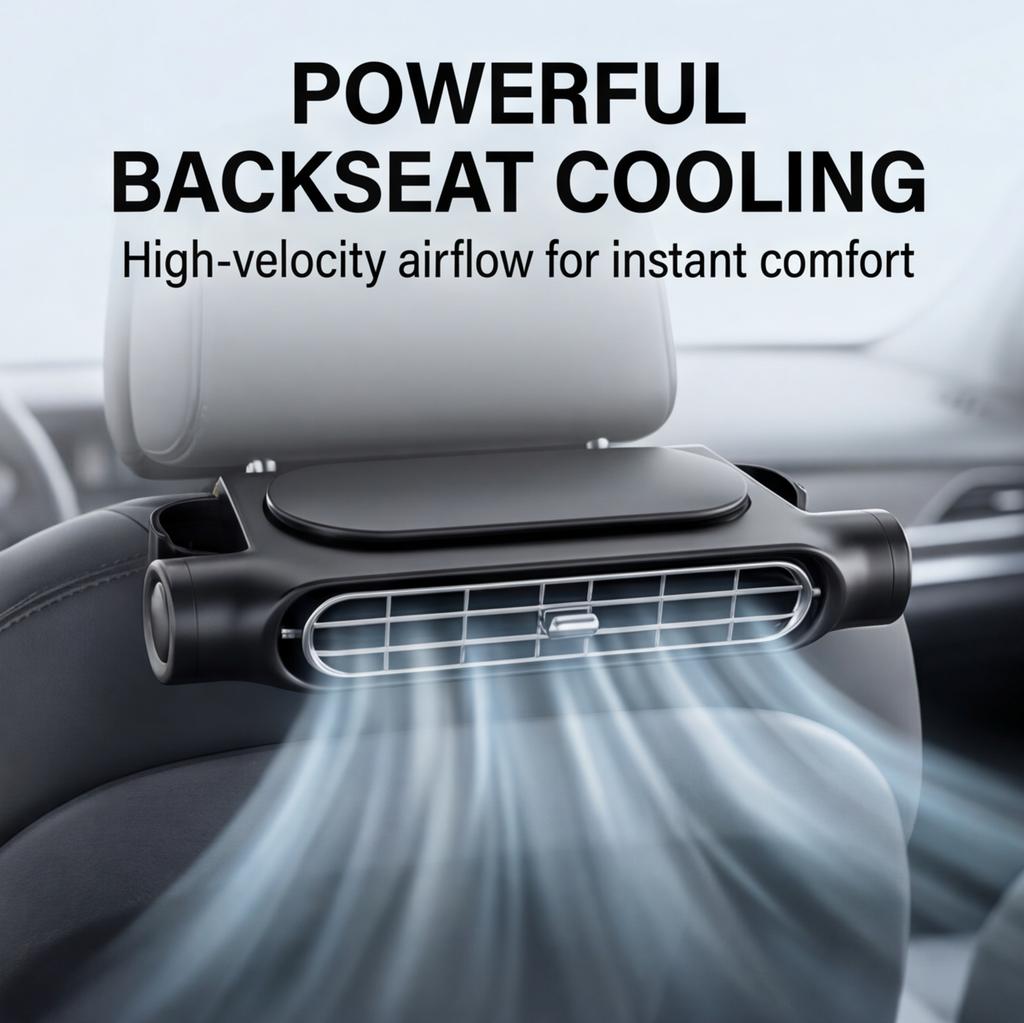 New Car Seat Fan 3000mAh Charging High-power 3-speed Car Cooling Fan Used For Rear Seat Ventilation Portable Car Fan Comfortable For Summer Trave