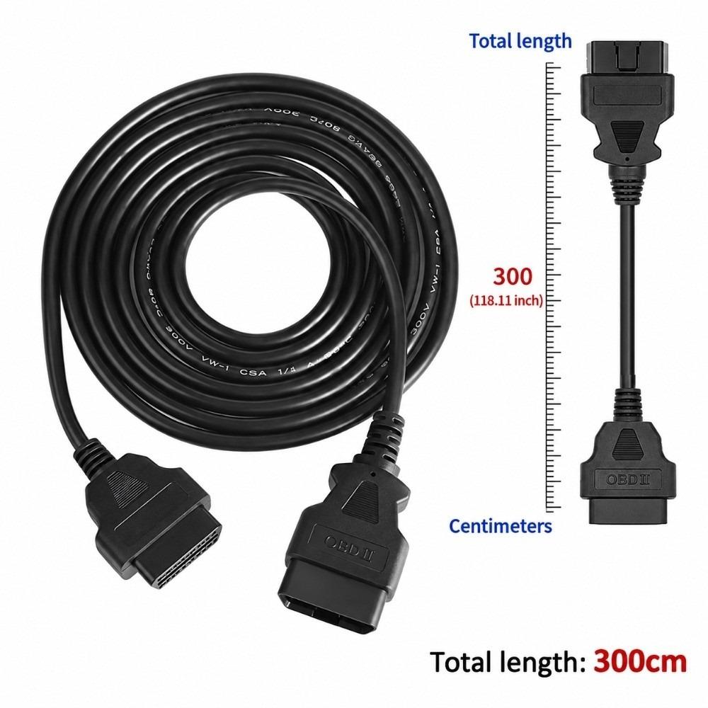30/60/100/150/300cm OBD2 Extension Cable Male To Female ELM327 Scanner Adapter for ELM327 Scanner