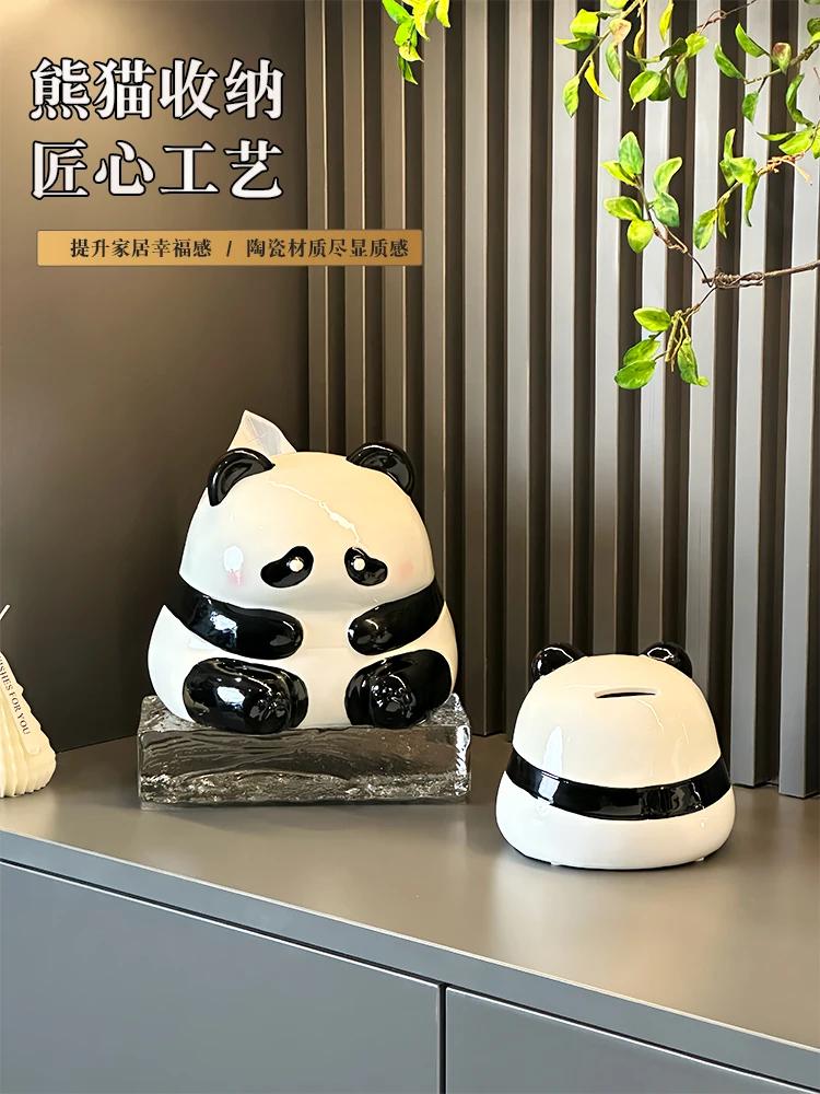Милая панда коробка для салфеток декоративная копилка креативное домашнее рукоделие гостиная журнальный столик настольная коробка для хранения салфеток