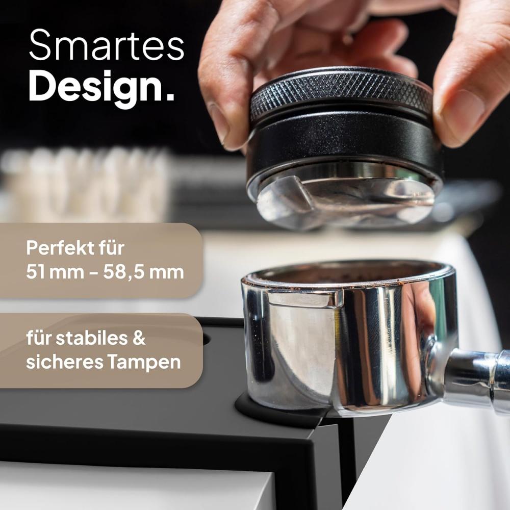 Коврик для тампера с защитой края стола - Нескользящий коврик для тампера из высококачественного силикона - Аксессуары для бариста с выемкой для портафильтра