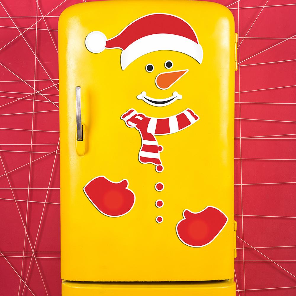 New Magnetic Christmas Snowman Fridge Door Stickers Merry Christmas Decoration