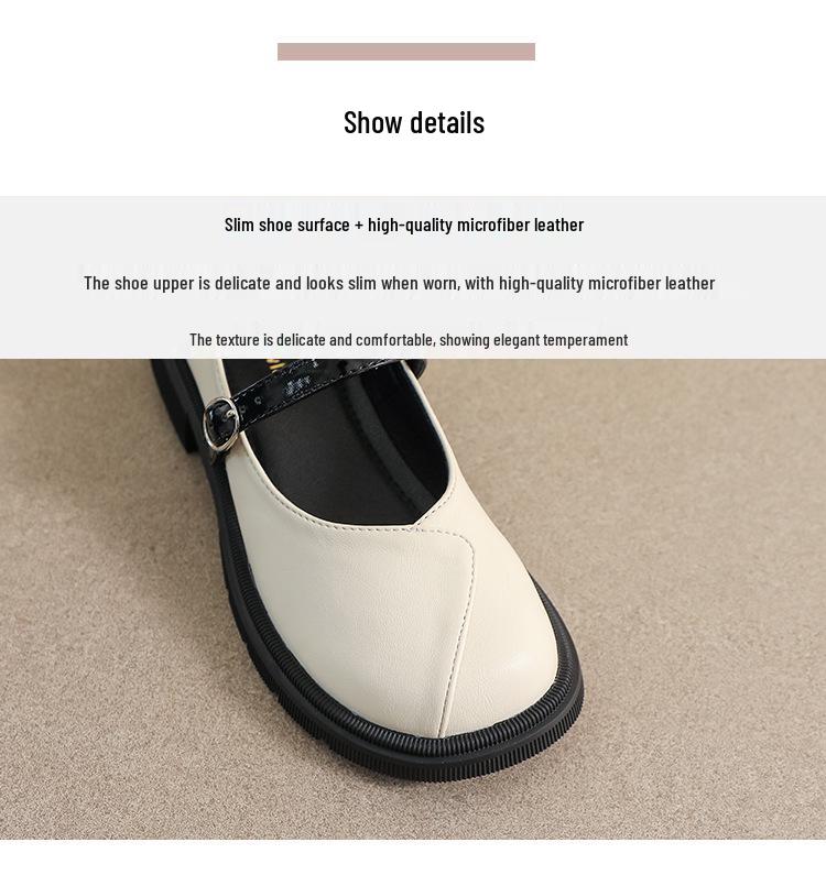 Women's 2023 Thick-Soled Mary Jane Loafers - Spring/Autumn Round-Toe Chunky Heel, Soft Sole