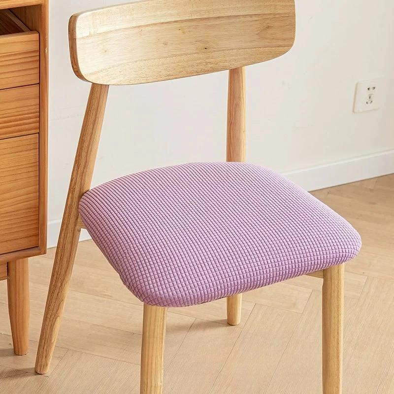 1PC Spandex Jacquard Chair Cushion Cover Dust-proof Dining Room Upholstered Cushion Cover Seat Protector Kitchens Home Decor