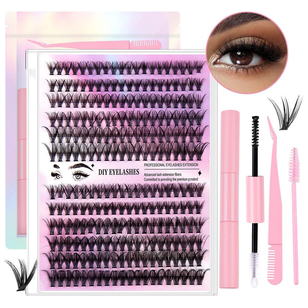 240 Tufts 3040D Single Tufts False Eyelashes 10-14Mmdiy Segmented Multi-Hair Natural Thick Eyelashes