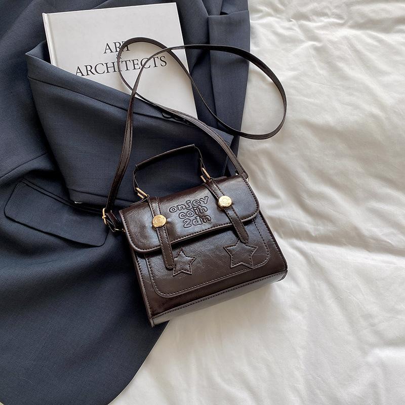 Spring and Summer Retro Messenger Small Bag Women's 2025 New Trendy Shoulder Bag High-end Korean Fashion Portable Small Square Bag