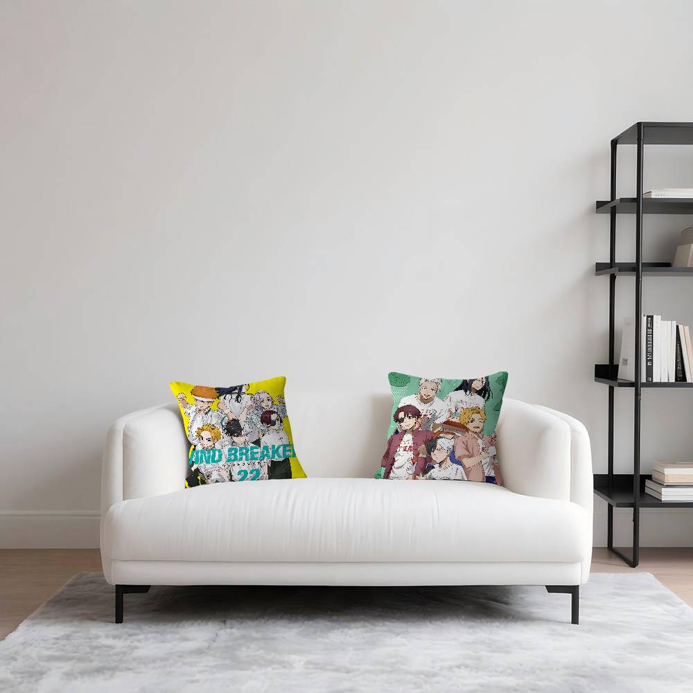 WIND Anime BREAKER Office Cushion Pillowcase Car Cushion Cover45X45CM Lumbar Pillowcase Sofa Pillowcover