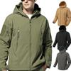 Men Tactical Jacket Snow Ski Jacket Water Resistant Softshell Multi-Pockets Coat