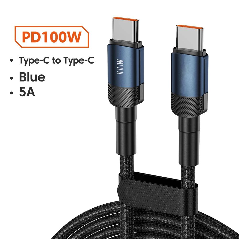 100W Type C To USB C Cable PD 3.0 Quick Charge 4.0 Fast Charging Type C To Type C for iPhone 15 Macbook Samsung Xiaomi