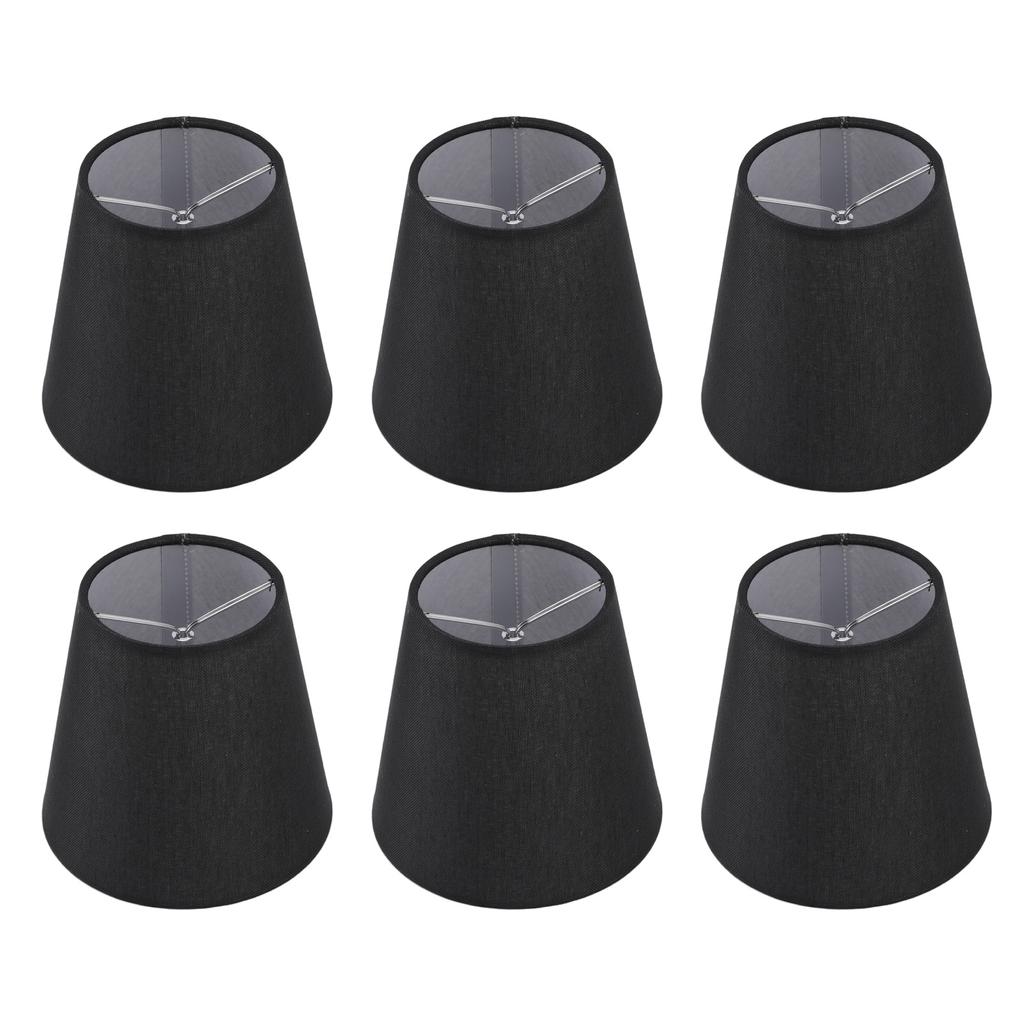 6Pcs Lampshade Lamp Shade Modern Simple Style Home Decoration Black for Small E14 Bulb
