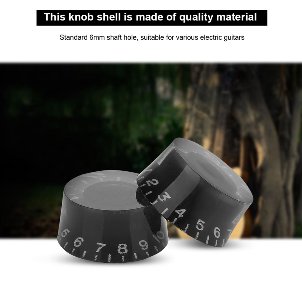 4pcs Guitar Tone Speed Volume Control Knobs Replacement for Les Paul (Black)