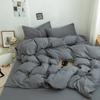 Simple Fashion Bed Sheet Set Bed Linens Bedding Set for Boys Girls Bedroom Washed Cotton Duvet Cover Pillowcase Bedspread