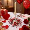 Valentine Candle Rings Wreaths Heart Berries Candle Holders Mini Wreaths for Party Wedding Window Table Centerpieces