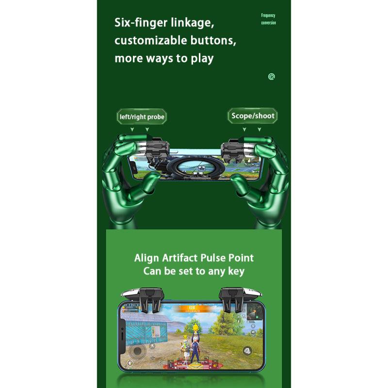 Новый! 1 пара M-01, шестипальцевый мобильный игровой триггер для телефона, игровой контроллер, кнопка, эргономичный геймпад