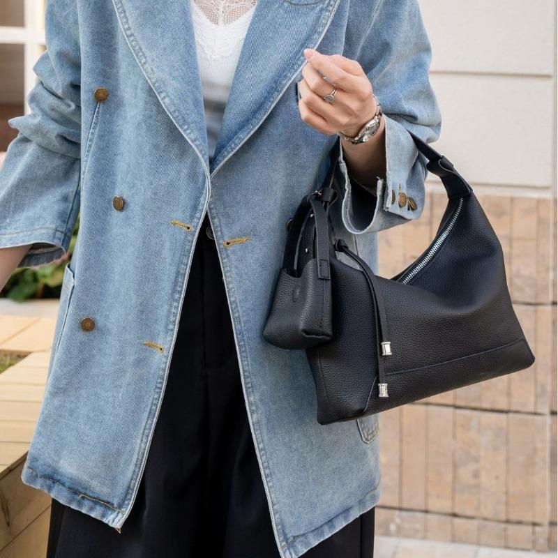 Женская сумка из коровьей кожи на одно плечо с большой вместимостью через плечо для пельменей, модная и простая сумка для покупок