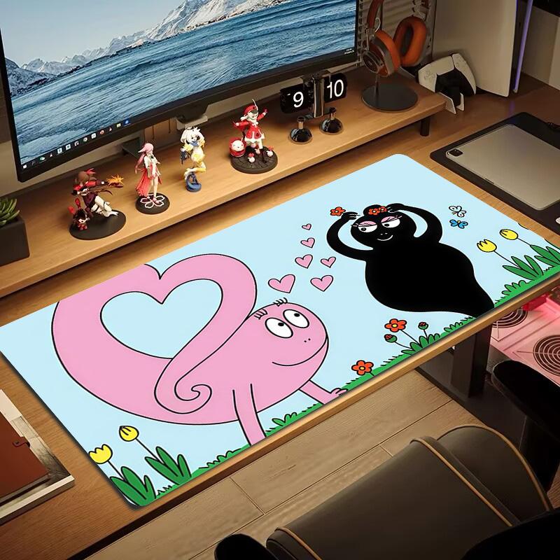 Barbapapa2 Print Cushion Non-slip Laptop Tablet Big Mousepad XXL Mat Mini PC Playmat With Lock edge