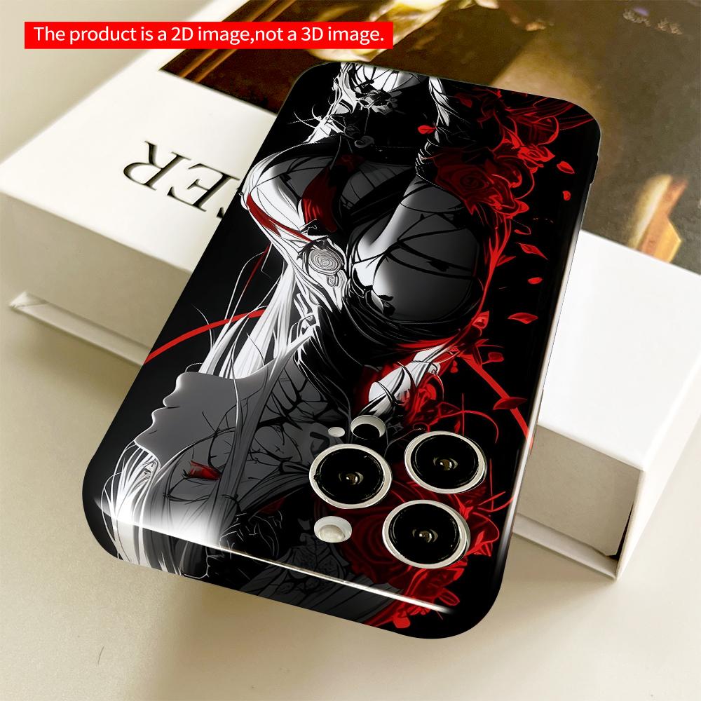 2DFlat Red Rose Elf Goddess Art Phone Case All inclusive film hard phone case, compatible with iPhone 18 Pro Max 17 16 15 14 13 12 11