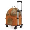 Foldable Large Pet Trolley Carrier, Breathable Wheeled Travel Bag for Cats & Dogs