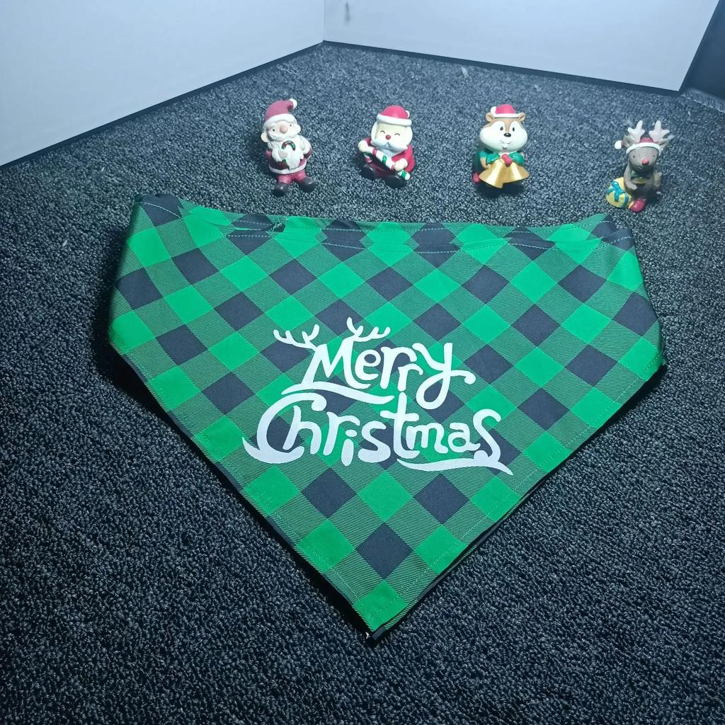 Рождественский шарф для питомца с треугольником для питомца, шарф для собак и кошек, шарф с принтом для питомца, аксессуары для щенков, галстук-бабочка для собак