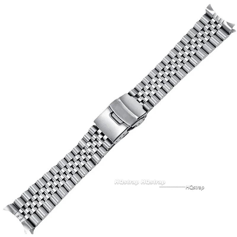 Нержавеющая сталь Браслет для часов Seiko Изогнутый Прямой Конец Браслет для Jubilee 18мм 20мм 22мм Быстросъемный ремешок Замена ремешка